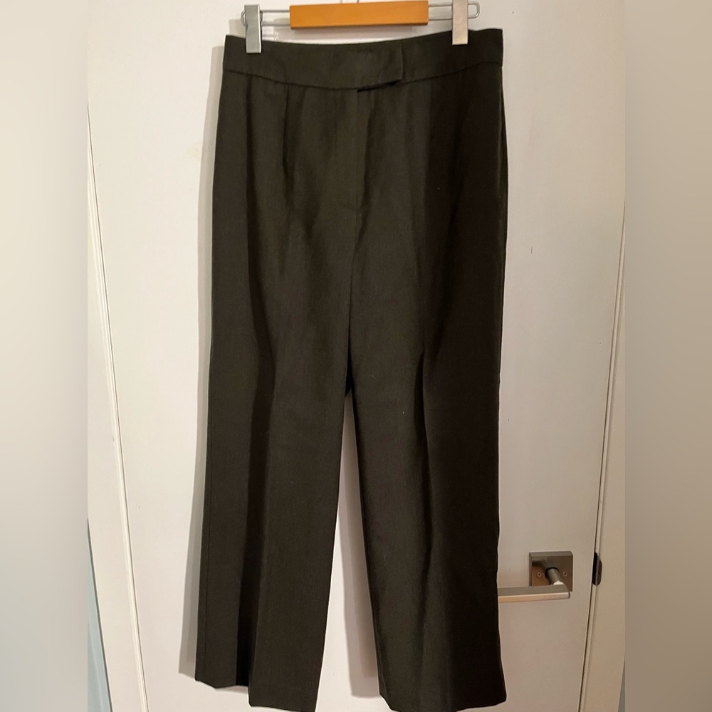 Cleo Petites 100% Wool Trousers – Dark Olive Dress Pants  Waist 30”